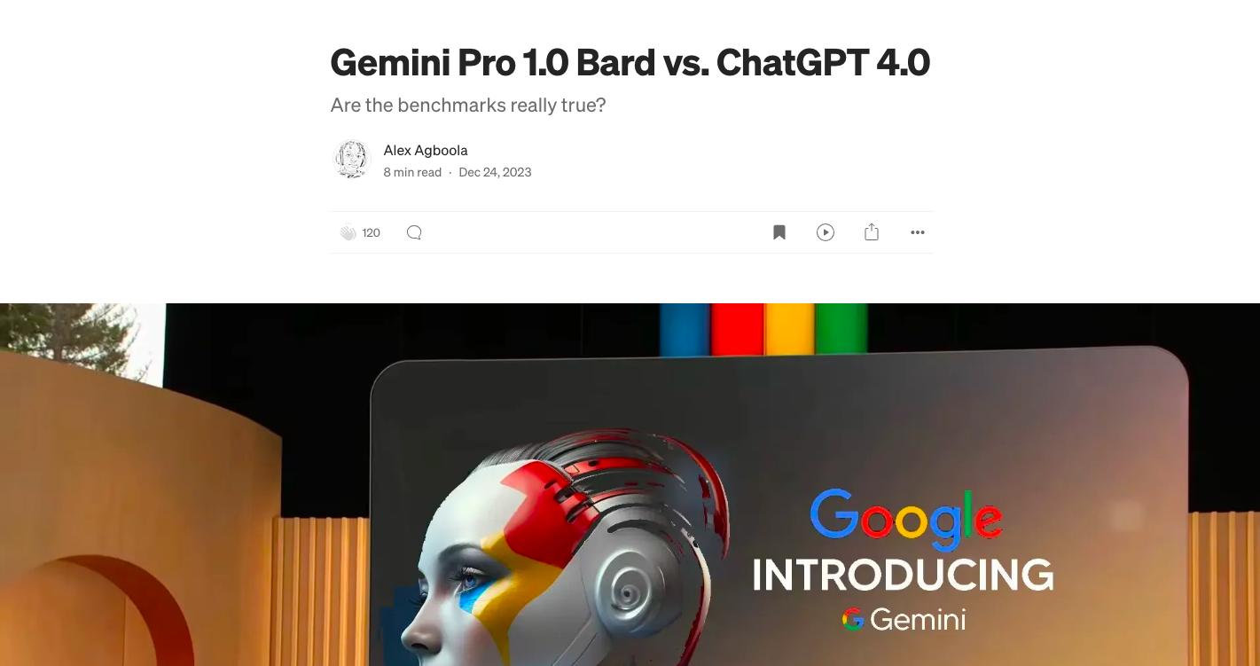 Gemini Pro 1.0 Bard vs. ChatGPT 4.0